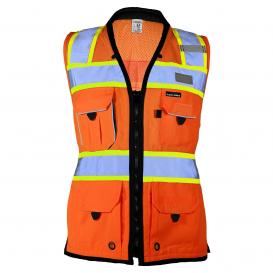 Kishigo S5022-Small Black Series Women\'s Heavy Duty Surveyors Safety Vest - Orange