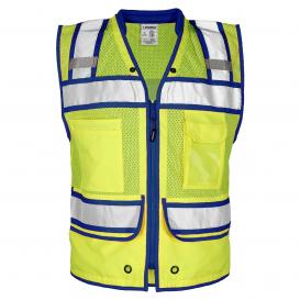 Kishigo S5042 Color Contrast High Performance Surveyors Safety Vest - Lime/Royal Blue
