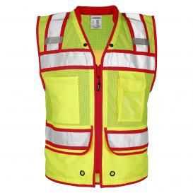 Kishigo S5043 Color Contrast High Performance Surveyors Safety Vest - Lime/Red