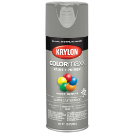 Krylon K05509007 COLORmaxx Paint + Primer - Gloss Castle Rock  - 12 oz Can