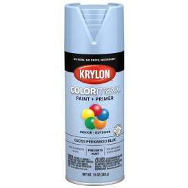 Krylon K05530007 COLORmaxx Paint + Primer - Gloss Peekaboo Blue  - 12 oz Can