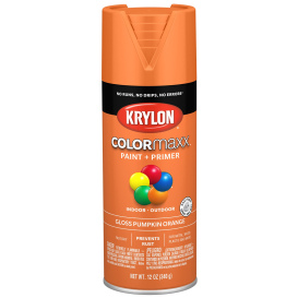 Krylon K05532007 COLORmaxx Paint + Primer - Gloss Pumpkin Orange - 12 oz Can