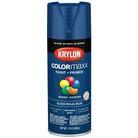 Krylon K05535007 COLORmaxx Paint + Primer - Gloss Regal Blue  - 12 oz Can