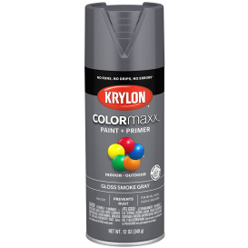 Krylon K05539007 COLORmaxx Paint + Primer -  Gloss Smoke Gray - 12 oz Can