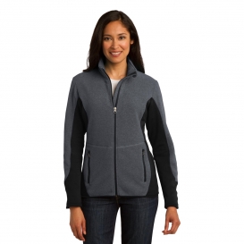 Port Authority L227 Ladies R-Tek Pro Fleece Full-Zip Jacket - Charcoal Heather/Black