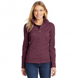 Port Authority L231 Ladies Digi Stripe Fleece Jacket - Brick Red