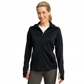 Sport-Tek L248 Ladies Tech Fleece Full-Zip Hooded Jacket - Black
