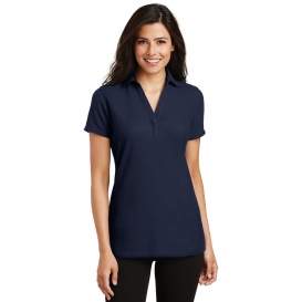 Port Authority L5001 Ladies Silk Touch Y-Neck Polo - Navy
