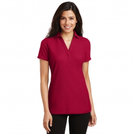 Port Authority L5001 Ladies Silk Touch Y-Neck Polo - Red