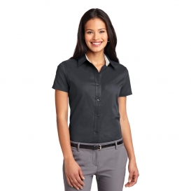 Port Authority L508 Ladies Short Sleeve Easy Care Shirt - Classic Navy/Light Stone