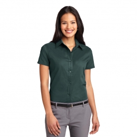 Port Authority L508 Ladies Short Sleeve Easy Care Shirt - Dark Green/Navy
