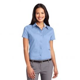 Port Authority L508 Ladies Short Sleeve Easy Care Shirt - Light Blue/Light Stone
