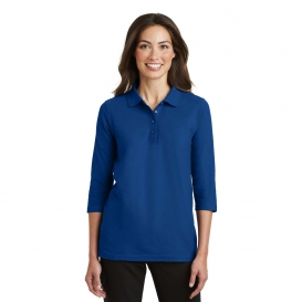 Port Authority L562 Ladies Silk Touch 3/4-Sleeve Polo - Royal