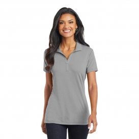 Port Authority L568 Ladies Cotton Touch Performance Polo - Frost Grey