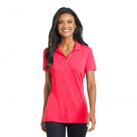 Port Authority L568 Ladies Cotton Touch Performance Polo - Hot Coral