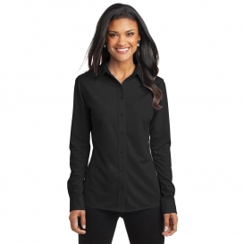 Port Authority L570 Ladies Dimension Knit Dress Shirt - Black