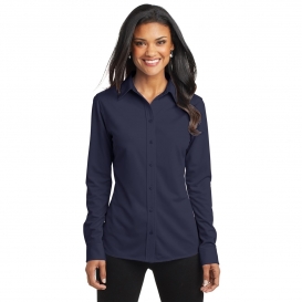 Port Authority L570 Ladies Dimension Knit Dress Shirt - Dark Navy