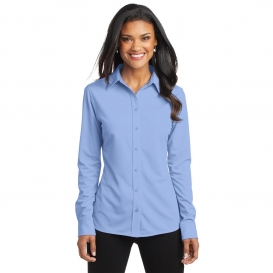 Port Authority L570 Ladies Dimension Knit Dress Shirt - Dress Shirt Blue