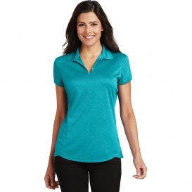 Port Authority L576 Ladies Trace Heather Polo - Tropical Blue Heather