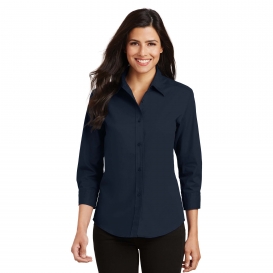 Port Authority L612 Ladies 3/4-Sleeve Easy Care Shirt - Navy