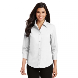 Port Authority L612 Ladies 3/4-Sleeve Easy Care Shirt - White