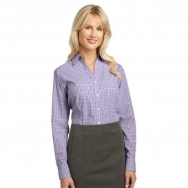 Port Authority L639 Ladies Plaid Pattern Easy Care Shirt - Purple