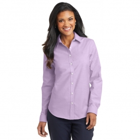 Port Authority L658 Ladies SuperPro Oxford Shirt - Soft Purple