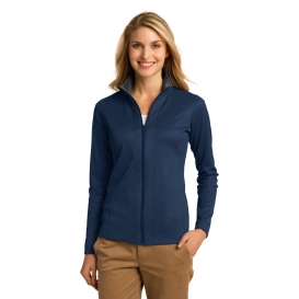 Port Authority L805 Ladies Vertical Texture Full-Zip Jacket - Regatta Blue/Iron Grey