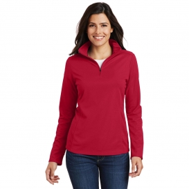 Port Authority L806 Ladies Pinpoint Mesh 1/2-Zip Pullover - Rich Red