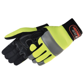 Liberty Safety 0915HYRT Neo Knight Synthetic Mechanic Gloves - Yellow/Lime