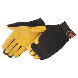 Liberty Safety 0918 Goldenknight Deerskin Mechanic Gloves - Black/Gold