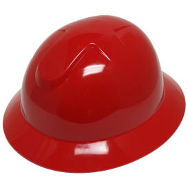 Liberty Safety 1416 DuraShell Full Brim Hard Hats - Ratchet Suspension - Red