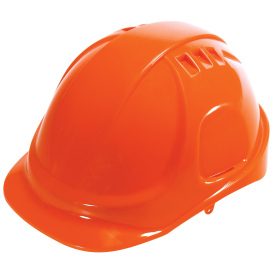 Liberty Safety 1426 DuraShell Vented Cap Style Hard Hats - Ratchet Suspension - Orange