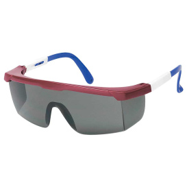 Liberty Safety 1712 iNOX GUARDIAN Semi-Frame Safety Glasses - Red/White/Blue Frame - Smoke/Gray Lens