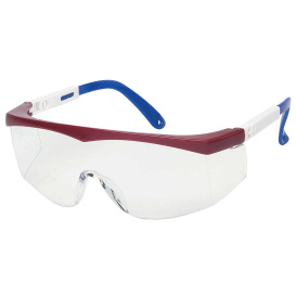 Liberty Safety 1732 iNOX MARKSMAN Semi-Frame Safety Glasses - Red/White/Blue Frame - Clear Lens