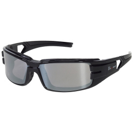 Liberty Safety 1772 iNOX TROOPER Foam Lined Safety Glasses - Black Frame - Silver Mirror Lens