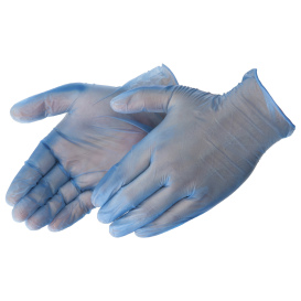 Liberty Safety 2916W Duraskin Vinyl Disposable Work Gloves - 4 Mil - Blue/Clear