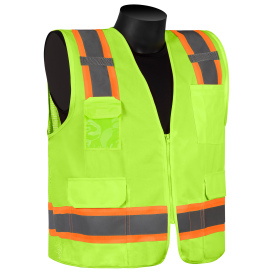 Liberty Safety C16012 HiVizGard Class 2 Two-Tone Surveyor Safety Vest - Yellow/Lime