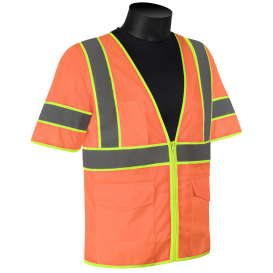 Liberty Safety C16014 HiVizGard Class 3 Mesh Safety Vest - Orange