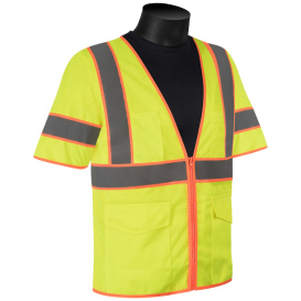 Liberty Safety C16014 HiVizGard Class 3 Mesh Safety Vest - Yellow/Lime