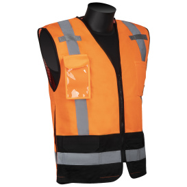 Liberty Safety C16015 HiVizGard Class 2 Black Bottom Surveyor Safety Vest - Orange