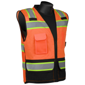 Liberty Safety C16032 HiVizGard Class 2 Black Bottom Surveyor Safety Vest - Orange