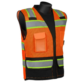 Liberty Safety C16042 HiVizGard Class 2 Black Bottom Mesh Surveyor Safety Vest - Orange