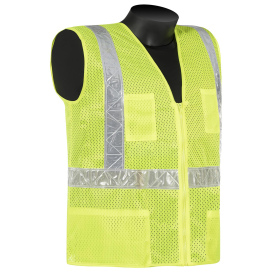 Liberty Safety C16802 HiVizGard Class 2 Safety Vest w/ Reflective PVC - Yellow/Lime