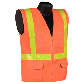 Liberty Safety C16822 HiVizGard Class 2 Surveyor Safety Vest w/ Reflective PVC - Orange