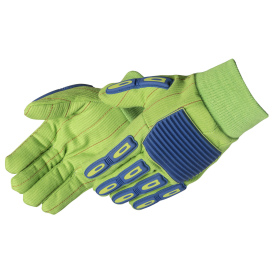 Liberty Safety G4518TPR Cotton Cord Double Palm Gloves - Green