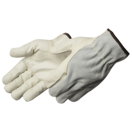 Liberty Safety I6427K Kevlar Sewn Quality Grain Driver Split Cowhide Leather Back Gloves