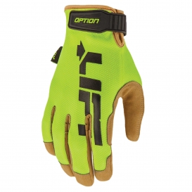 LIFT Safety GON-17 Option Gloves - Hi-Viz Lime