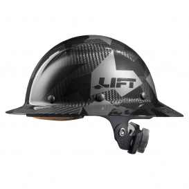 LIFT Safety HDC-20 DAX Carbon Fiber Full Brim Hard Hat - Ratchet Suspension - Full Black Camo