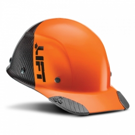 LIFT Safety HDC50C-19 DAX Fifty 50 Carbon Fiber Cap Style Hard Hat - Ratchet Suspension - Orange